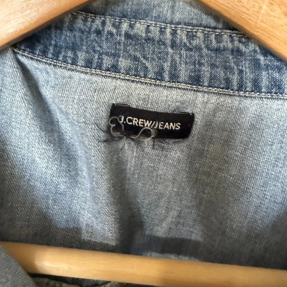 J. Crew Factory Light Blue Denim Button-Down Shirt - Picture 3 of 8